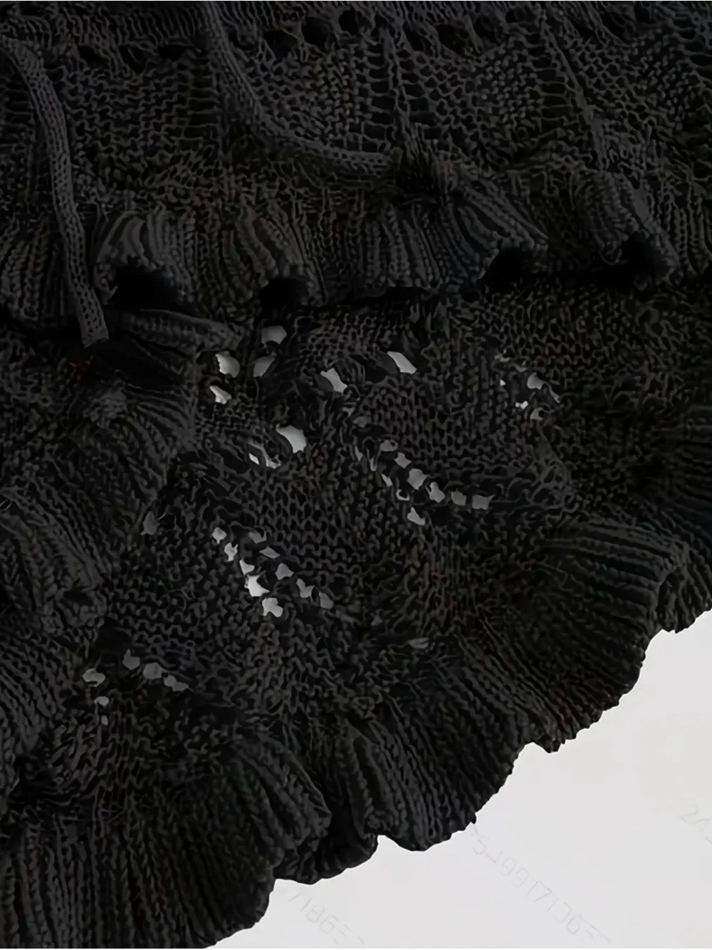 Black Crochet Ruffle Mini Skirt Coverup - Brand New Boutique - Picture 4 of 4